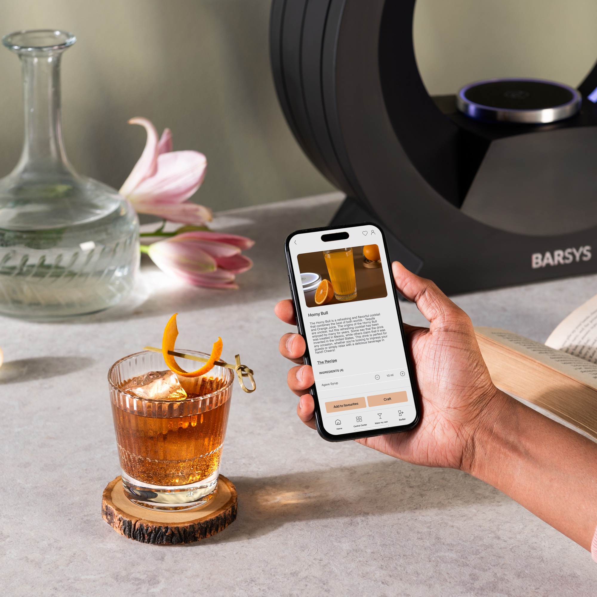 Recipe detail in the Barsys app